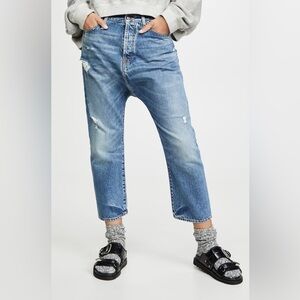 R13 Tailored Drop Jean in Bain Blue